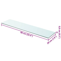 vidaXL Glass Panel | Set of 2 | Clear | Tempered Glass | 90x20 cm 4