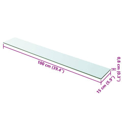 vidaXL Glass Panel | Set of 2 | Clear | Tempered glass | 100x15cm | Stackable 4