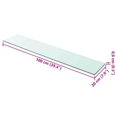 vidaXL Glass Panel | Set of 2 | Clear | Tempered glass | 100x20 cm 4