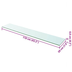 vidaXL Glass Panel | Set of 2 | Clear | Tempered glass | 110 x 20 cm 4