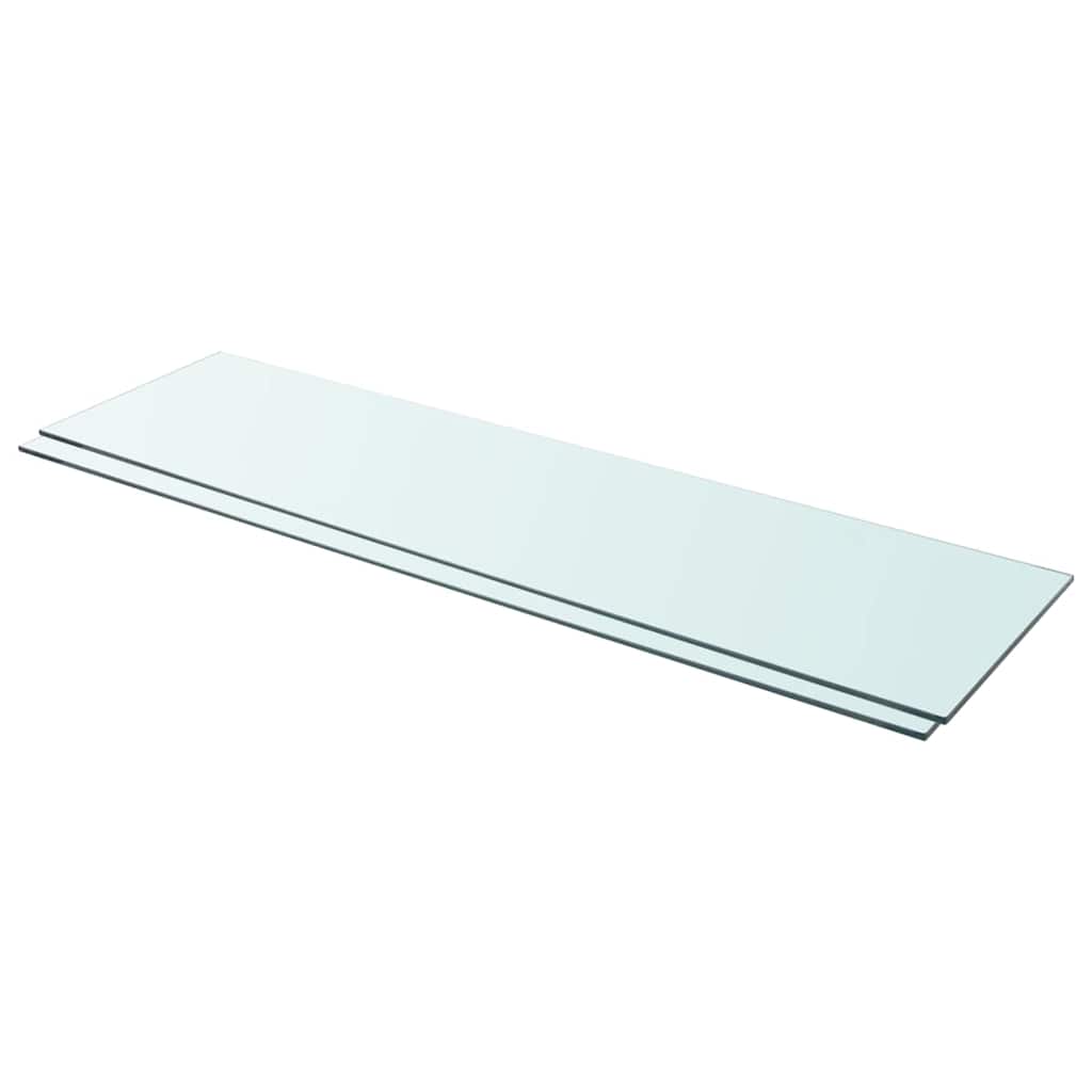 vidaXL Shelves Panel Glass Clear 2 pcs Length 30 cm