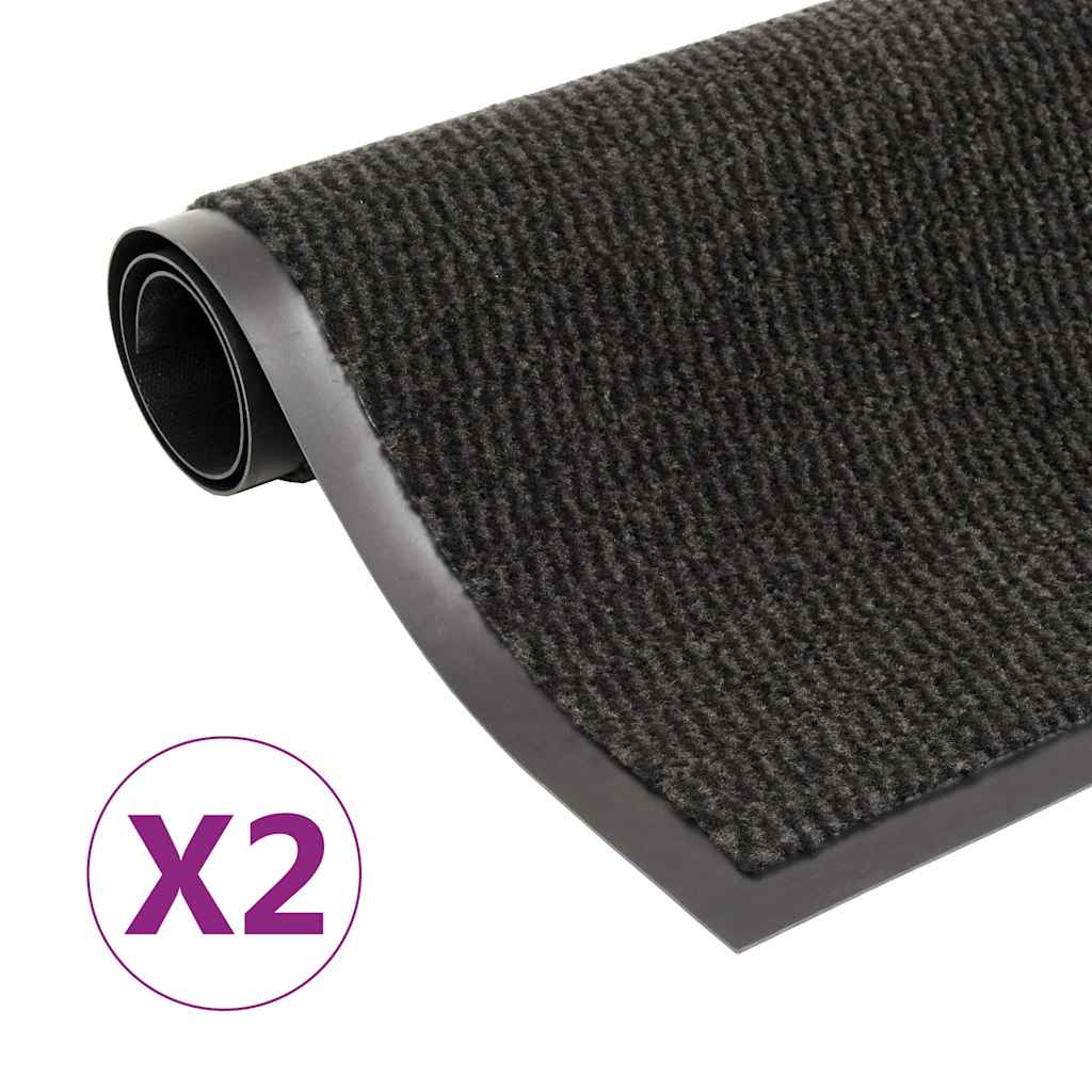 vidaXL Dust Control Mats Rectangular Tufted 2 pcs