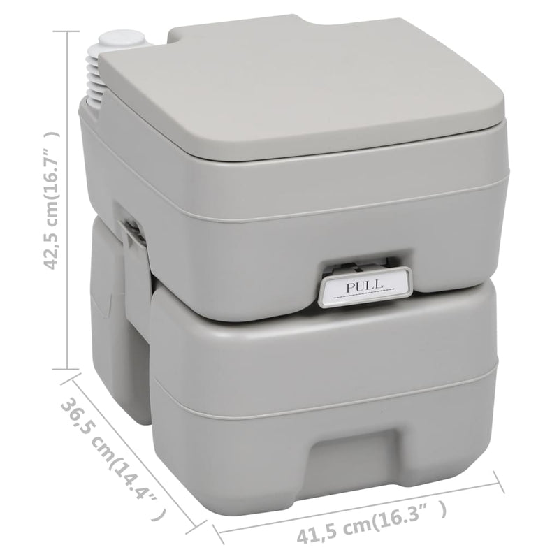 Portable Camping Toilet Grey 20+10 L