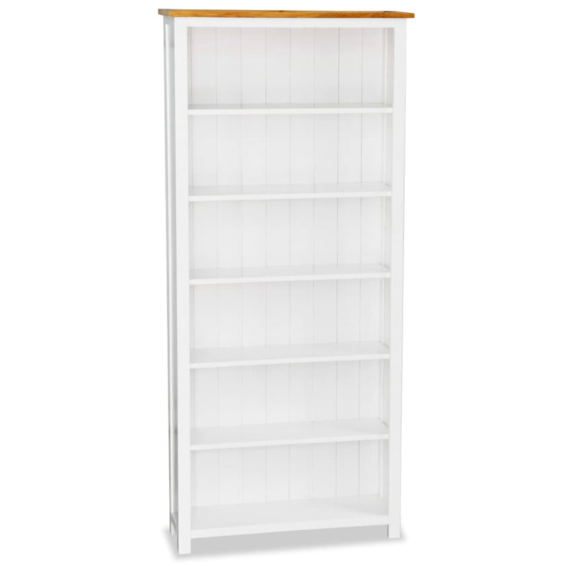 6-Tier Bookcase 80x22.5x170 cm Solid Oak Wood