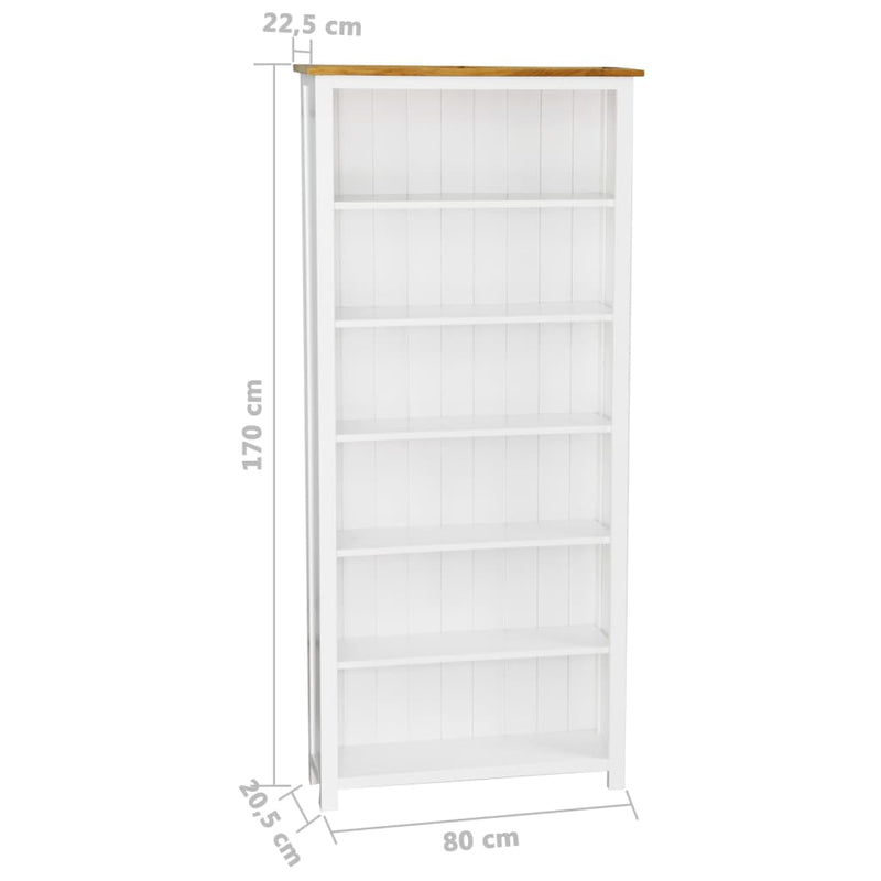 6-Tier Bookcase 80x22.5x170 cm Solid Oak Wood