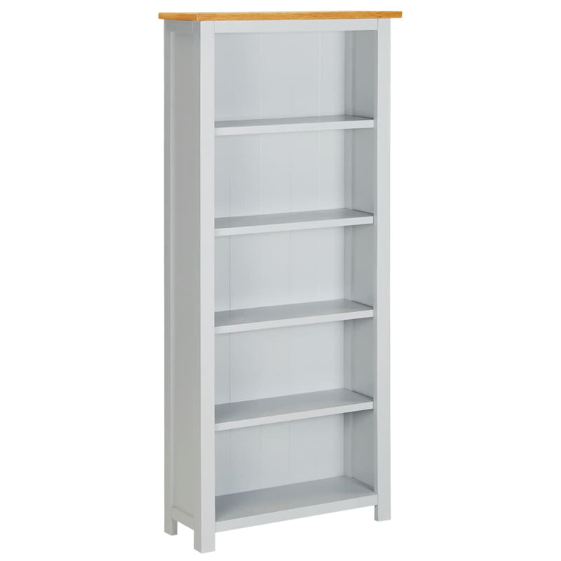 5-Tier Bookcase 60x22.5x140 cm Solid Oak Wood