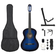 8 Piece Classical Guitar Beginner Blue 4/4 39