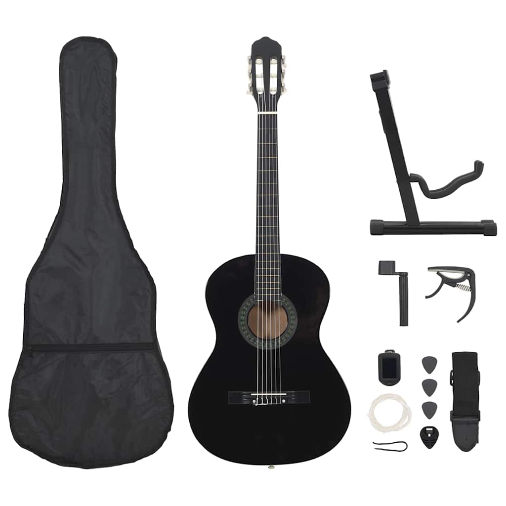 8 Piece Classical Guitar Beginner Black 4/4 39