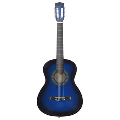 vidaXL 8 Piece Classical Guitar Beginner Set Blue 3/4 36" 3