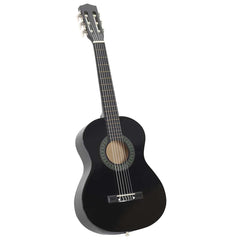 vidaXL 8 Piece Classical Guitar Beginner Set Black 1/2 34" 2