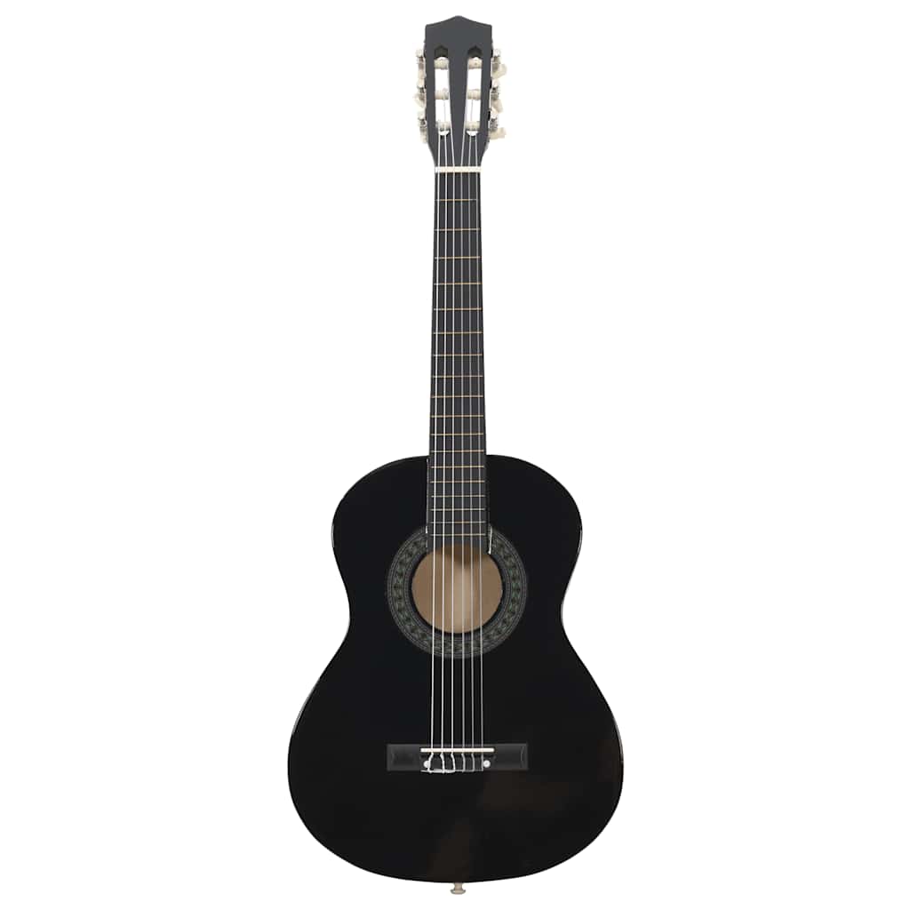 vidaXL 8 Piece Classical Guitar Beginner Set Black 1/2 34" 3