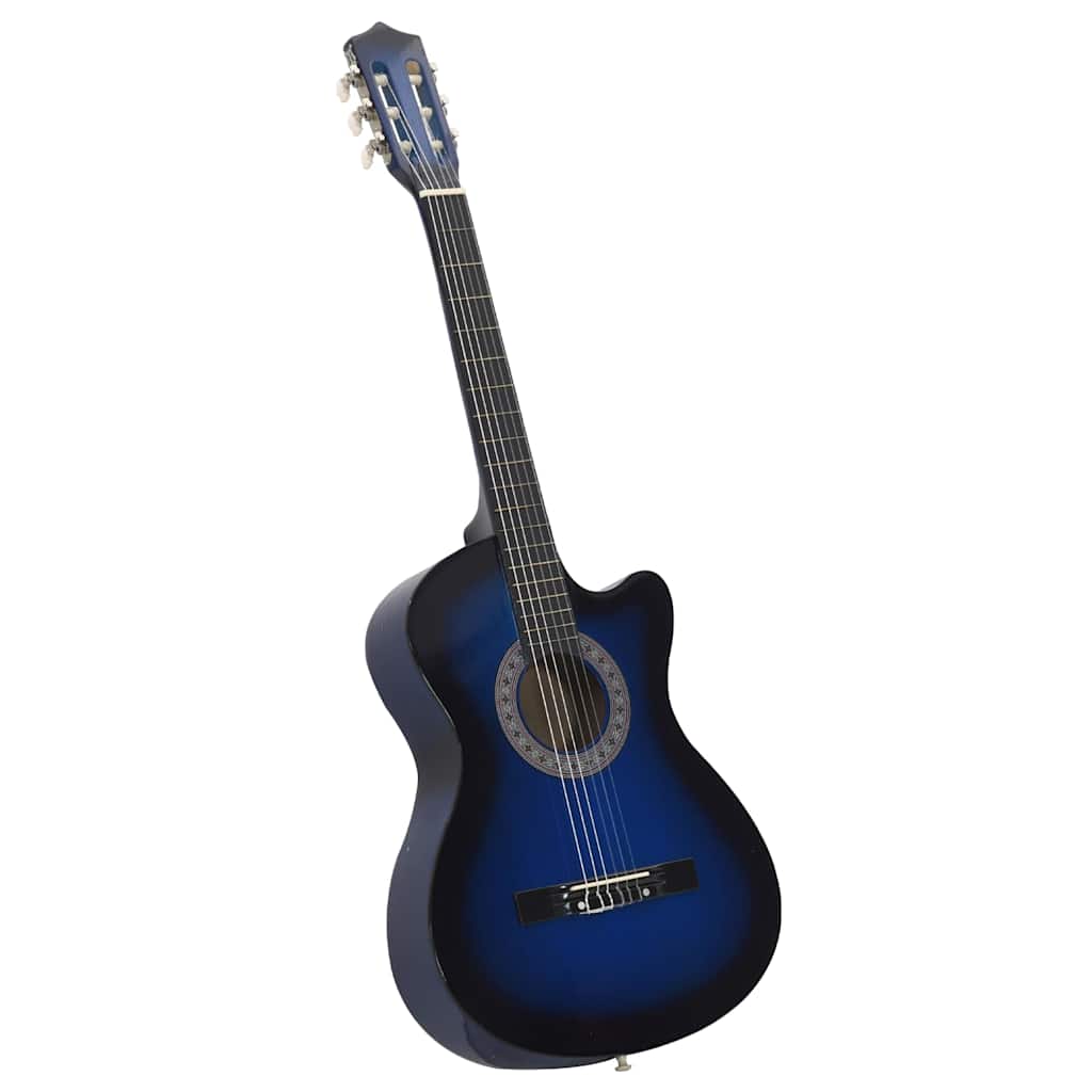 vidaXL 12 Piece Western Classical Guitar Set with 6 Strings Blue 38 3