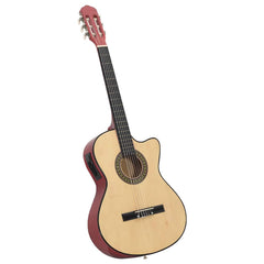 12 Piece Western Guitar Set with Equalizer and 6 Strings Light brown