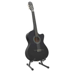 vidaXL 12 Piece Western Guitar Set with Equalizer and 6 Strings Black 2