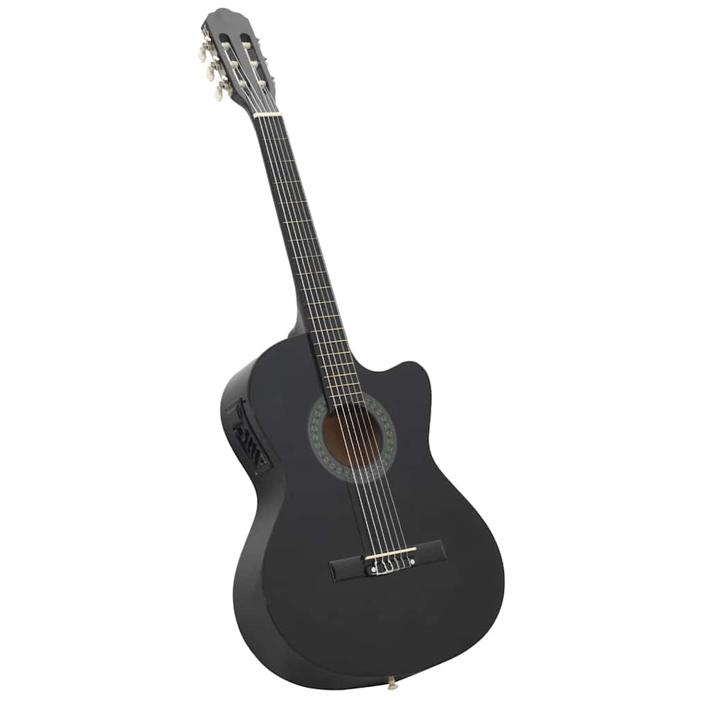 vidaXL 12 Piece Western Guitar Set with Equalizer and 6 Strings Black 3