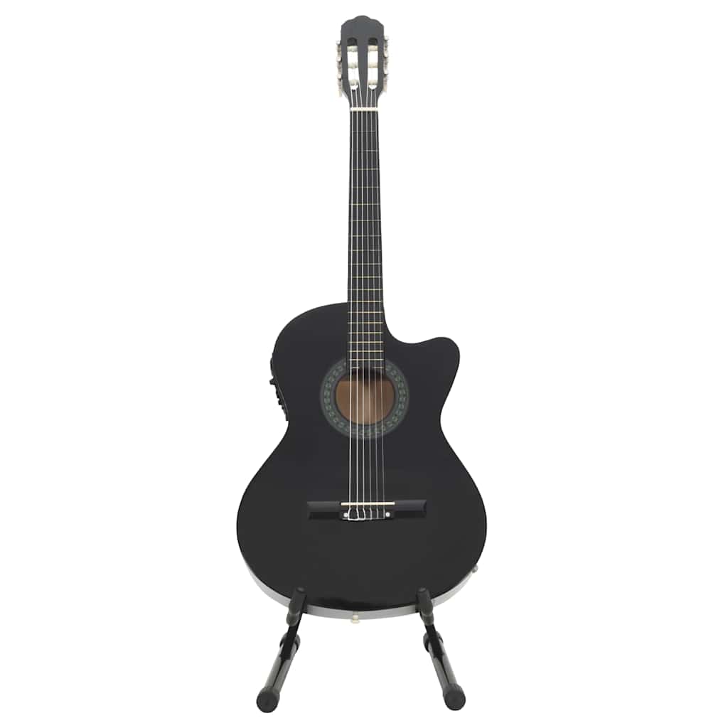 vidaXL 12 Piece Western Guitar Set with Equalizer and 6 Strings Black 5