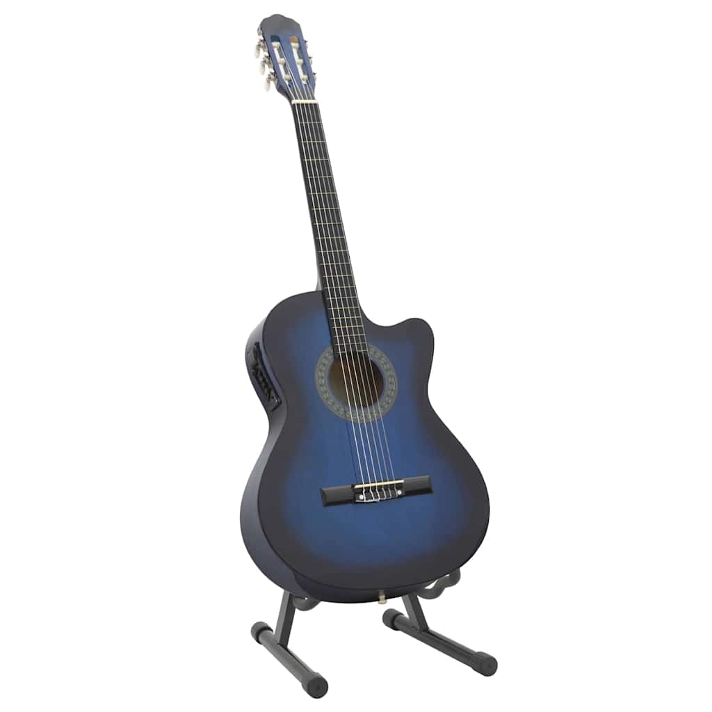 vidaXL 12 Piece Western Guitar Set with Equalizer and 6 Strings Blue 2