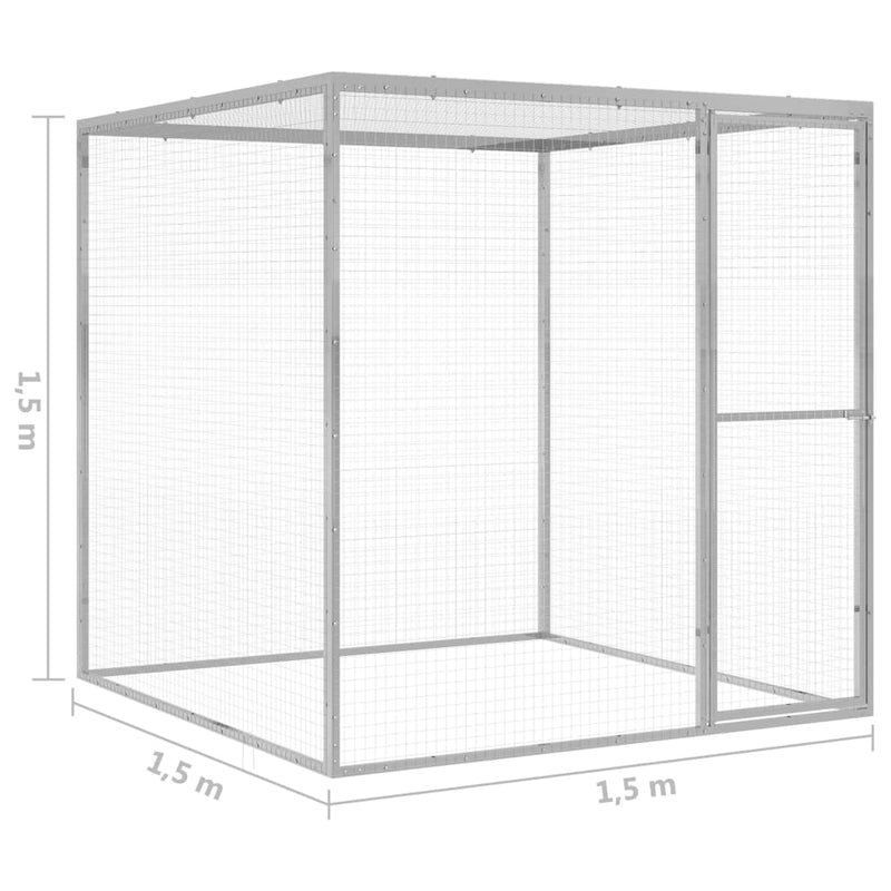 Cat Cage 1.5x1.5x1.5 m Galvanised Steel