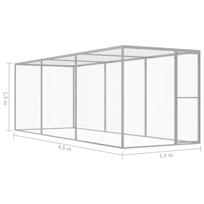 Cat Cage 4.5x1.5x1.5 m Galvanised Steel