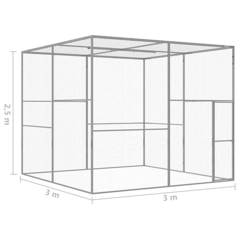 Cat Cage 3x3x2.5 m Galvanised Steel