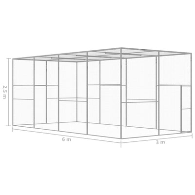 Cat Cage 6x3x2.5 m Galvanised Steel