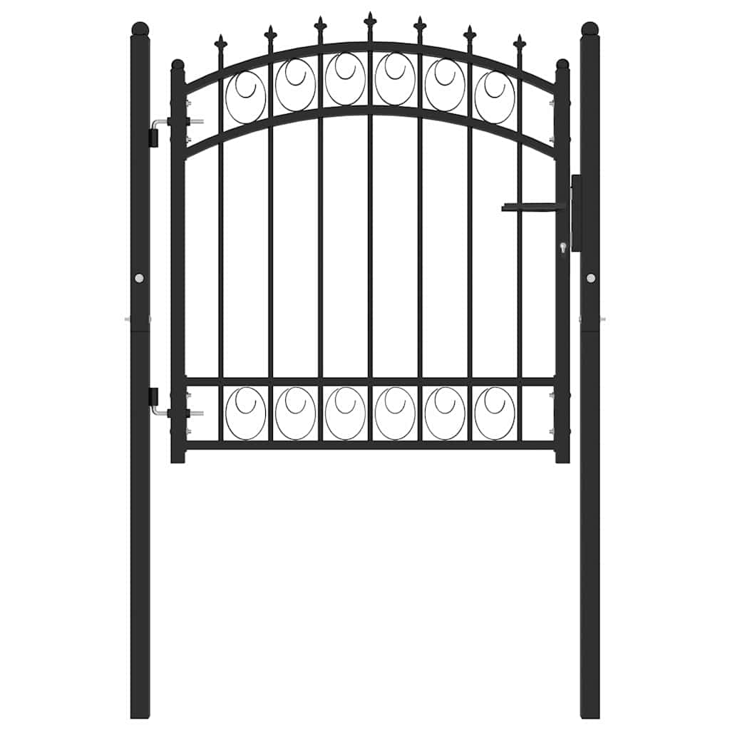 Fence gates EMMEN 104 x 97 cm Lockable Powder-coated steel Black 103 x 97 cm