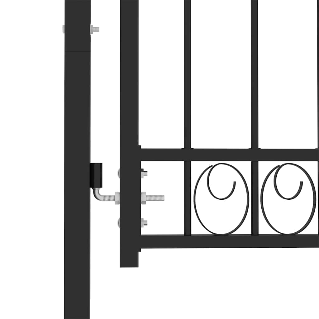 Fence gates EMMEN 104 x 97 cm Lockable Powder-coated steel Black 103 x 97 cm
