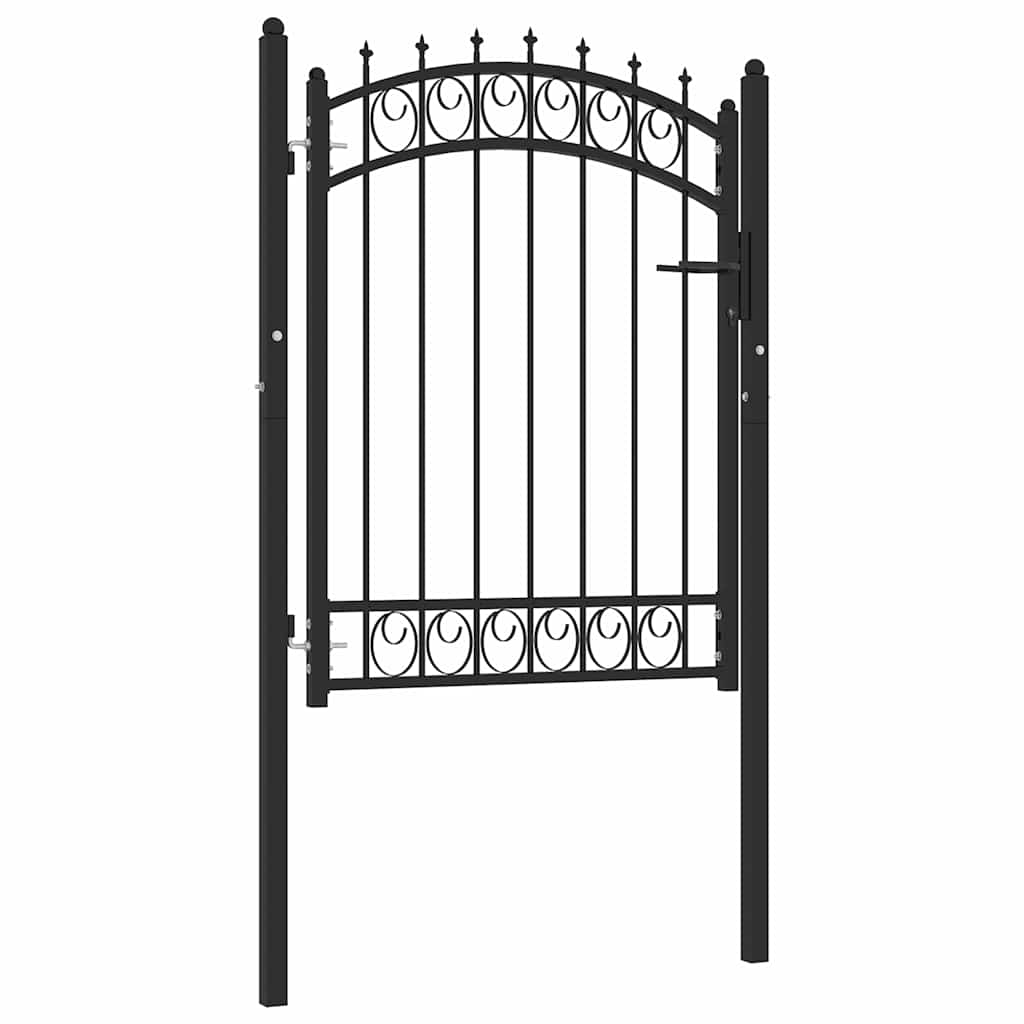 Fence gates EMMEN 104 x 97 cm Lockable Powder-coated steel Black 103 x 109.5 cm