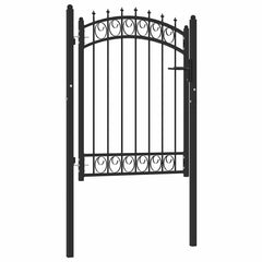 Fence gates EMMEN 104 x 97 cm Lockable Powder-coated steel Black 103 x 109.5 cm