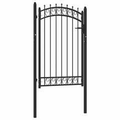 Fence gates EMMEN 104 x 97 cm Lockable Powder-coated steel Black 103 x 117 cm