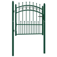 Fence Gate with Spikes EMMEN Powder-coated steel Green 104 x 97 cm