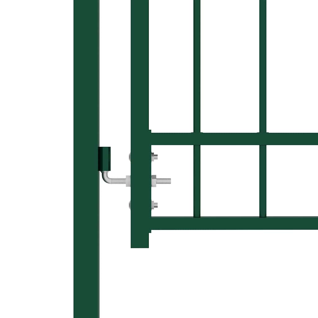 Fence Gate with Spikes EMMEN Powder-coated steel Green 104 x 97 cm