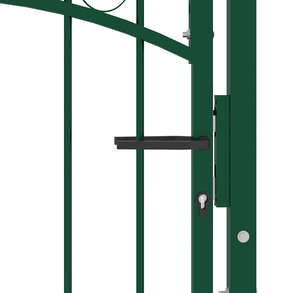 Fence Gate with Spikes EMMEN Powder-coated steel Green 104 x 97 cm