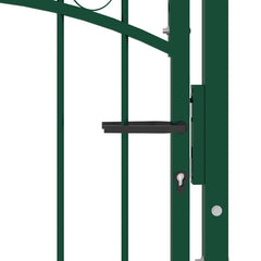 Fence Gate with Spikes EMMEN Powder-coated steel Green 104 x 97 cm
