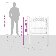 Fence Gate with Spikes EMMEN Powder-coated steel Green 104 x 97 cm