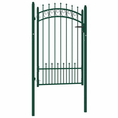 Fence Gate with Spikes EMMEN Powder-coated steel Green 104 x 117 cm