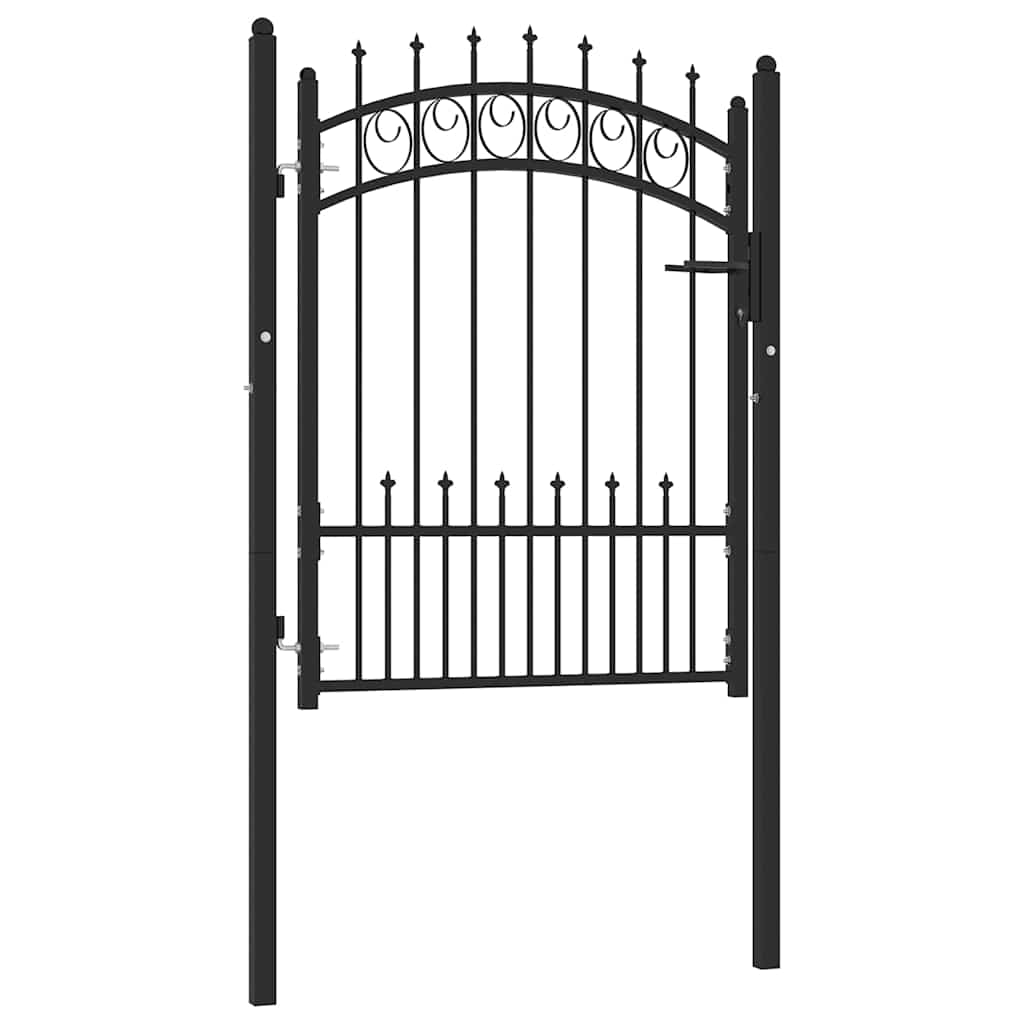 Fence Gate with Spikes EMMEN Powder-coated steel Black 104 x 109.5 cm