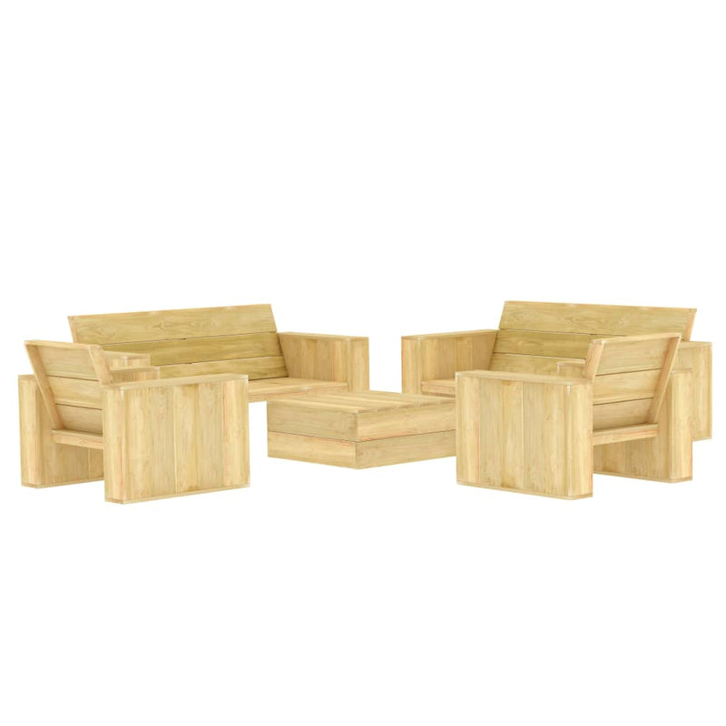 5 Piece Garden Lounge Set Impregnated Pinewood