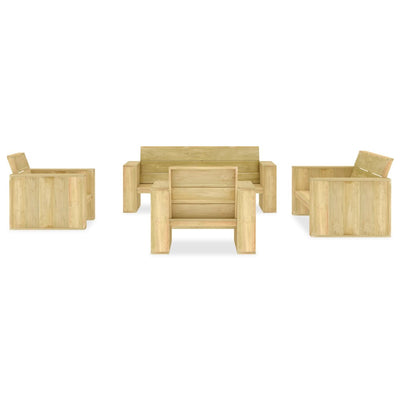 5 Piece Garden Lounge Set Impregnated Pinewood