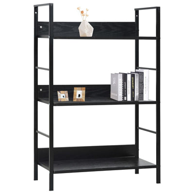 3-Layer Book Shelf Black 60x27.6x90.5 cm Engineered Wood