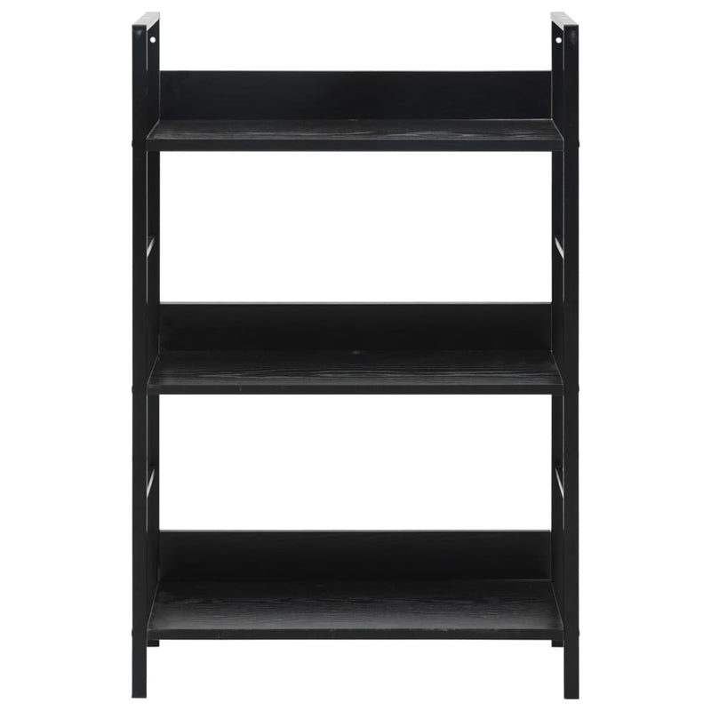 3-Layer Book Shelf Black 60x27.6x90.5 cm Engineered Wood