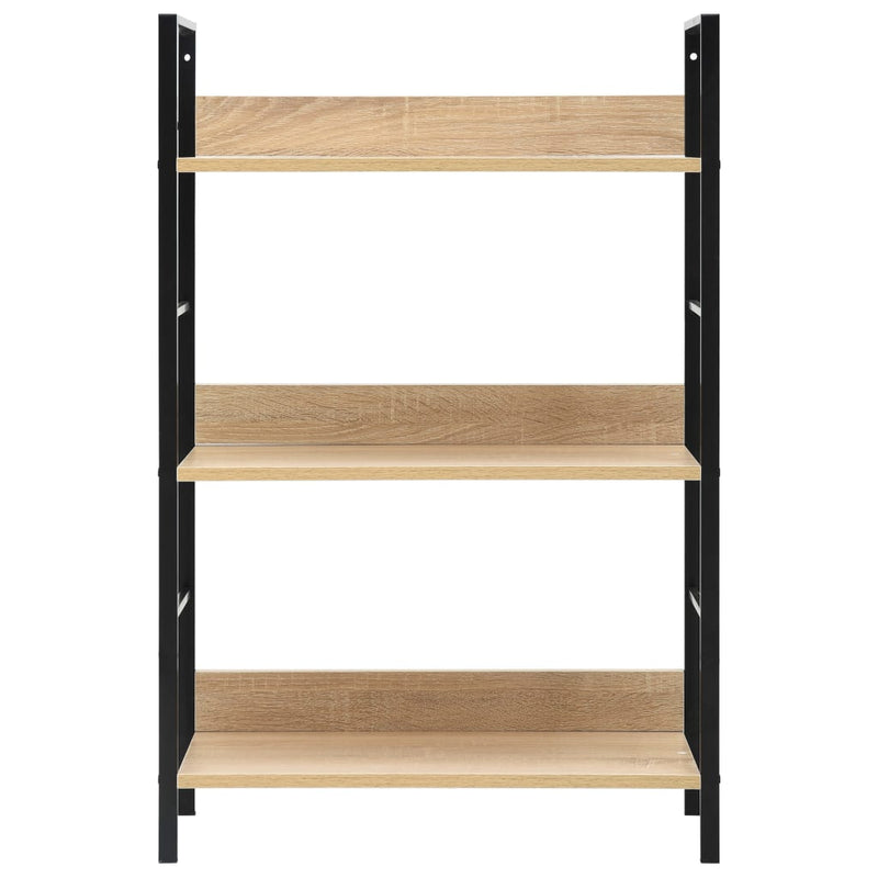 3-Layer Book Shelf Oak 60x27.6x90.5 cm Engineered Wood