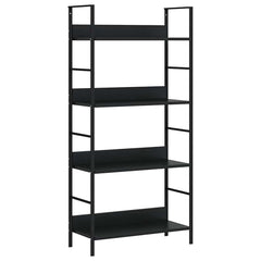 vidaXL Shelf Cabinet | Black | Engineered Wood, Steel | Medium | Shelf Cabinet 2