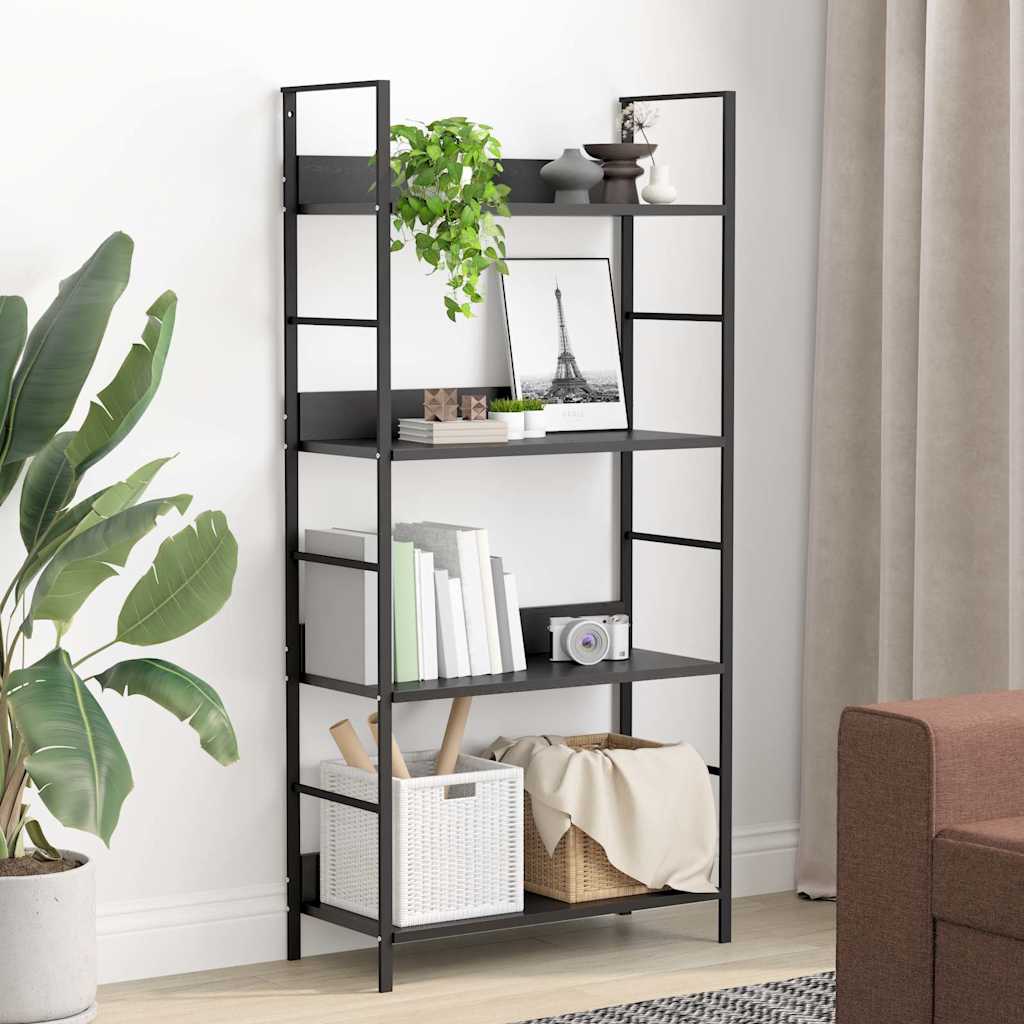 vidaXL Shelf Cabinet | Black | Engineered Wood, Steel | Medium | Shelf Cabinet 3