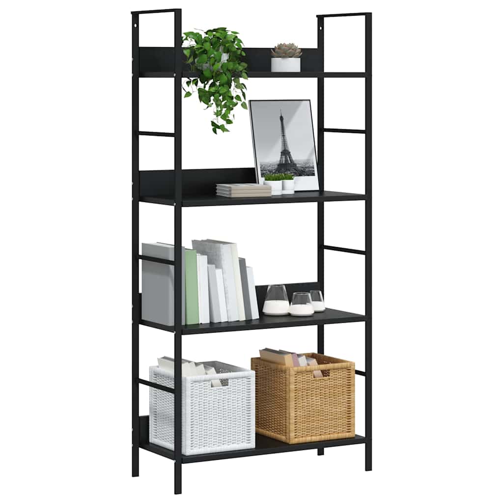vidaXL Shelf Cabinet | Black | Engineered Wood, Steel | Medium | Shelf Cabinet 4