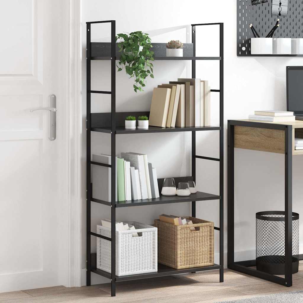 vidaXL Shelf Cabinet | Black | Engineered Wood, Steel | Medium | Shelf Cabinet 1