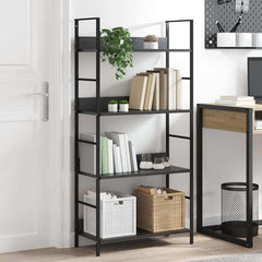 vidaXL Shelf Cabinet | Black | Engineered Wood, Steel | Medium | Shelf Cabinet 1