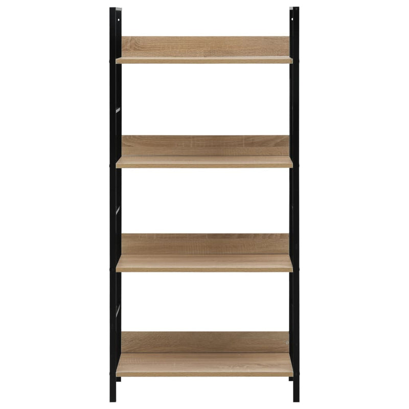 4-Layer Book Shelf Oak 60x27.6x124.5 cm Engineered Wood