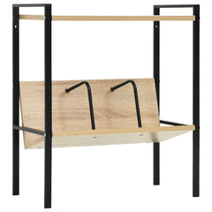 vidaXL 2-Layer Book Shelf Black and Oak 52x28x59 cm Engineered Wood 1