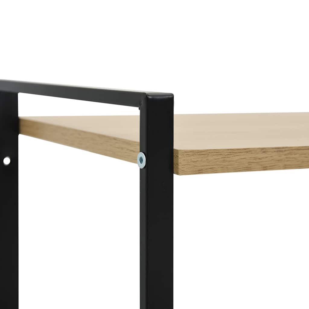 vidaXL 2-Layer Book Shelf Black and Oak 52x28x59 cm Engineered Wood 6